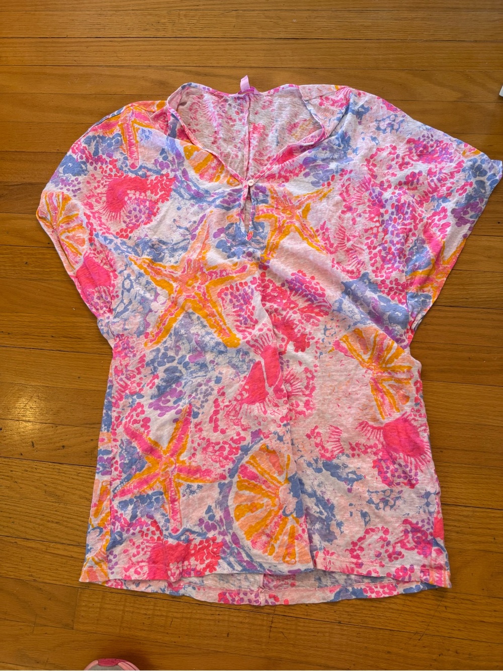 Lilly Pulitzer Paradise Pink Shell Print Beach Cover-Up Tunic - Picture 3 of 5